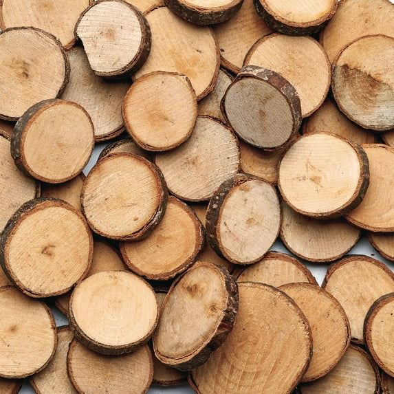 Colorations Wood Craft Rounds - 50 Pieces