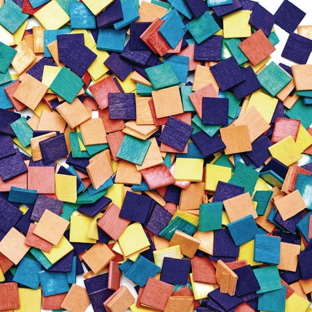 Colorations Wood Mosaic Squares - 1, 000 Pieces