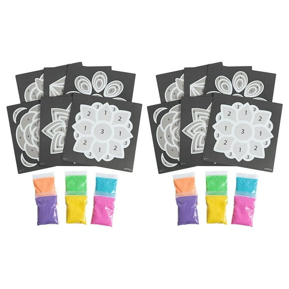 Colorations World of Art - India Rangoli, 6 Designs With Sand - Set of 12