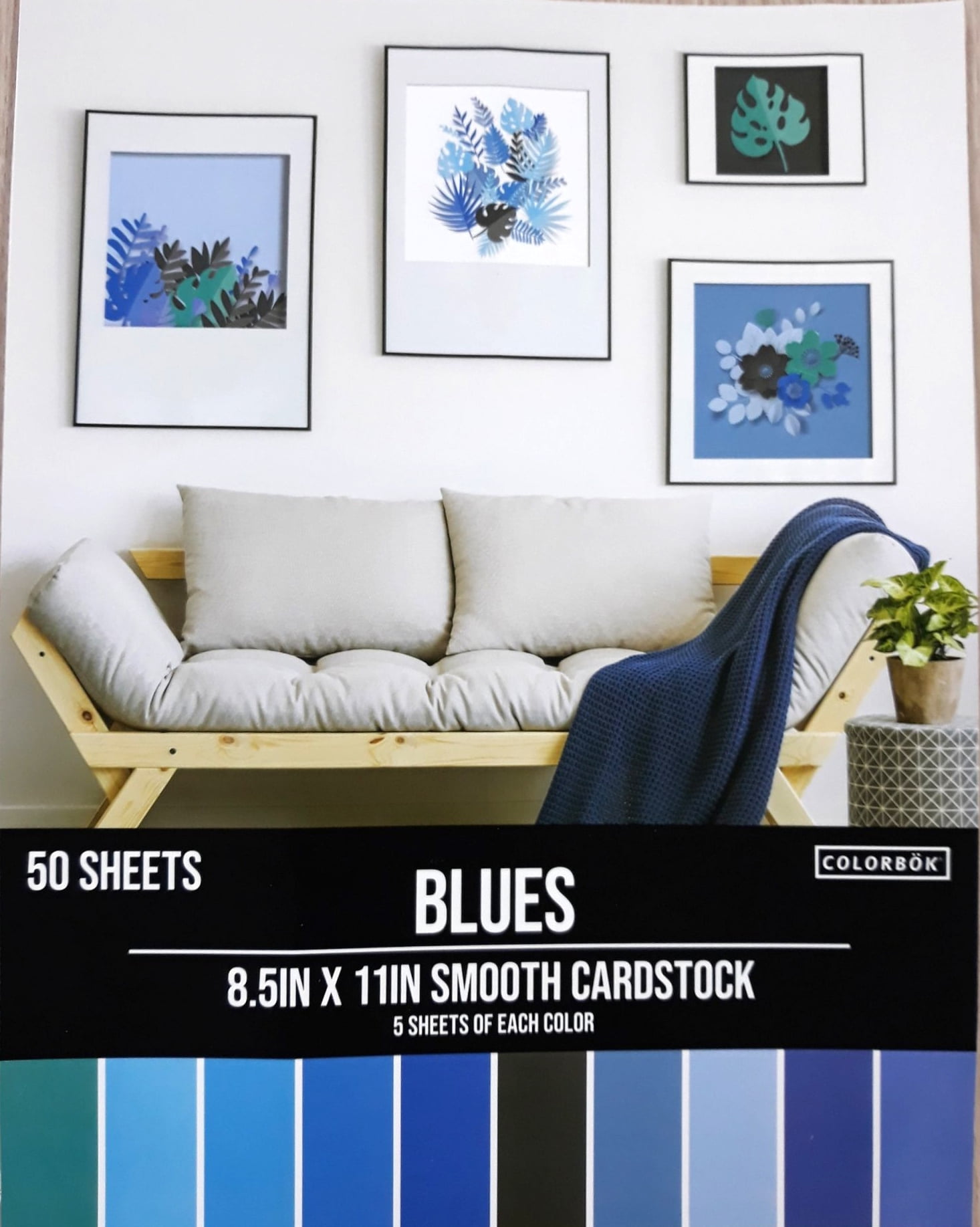 Colorbk Blue Smooth Cardstock, 8.5" x 11", 121 lb./180 GSM, 50 Sheets