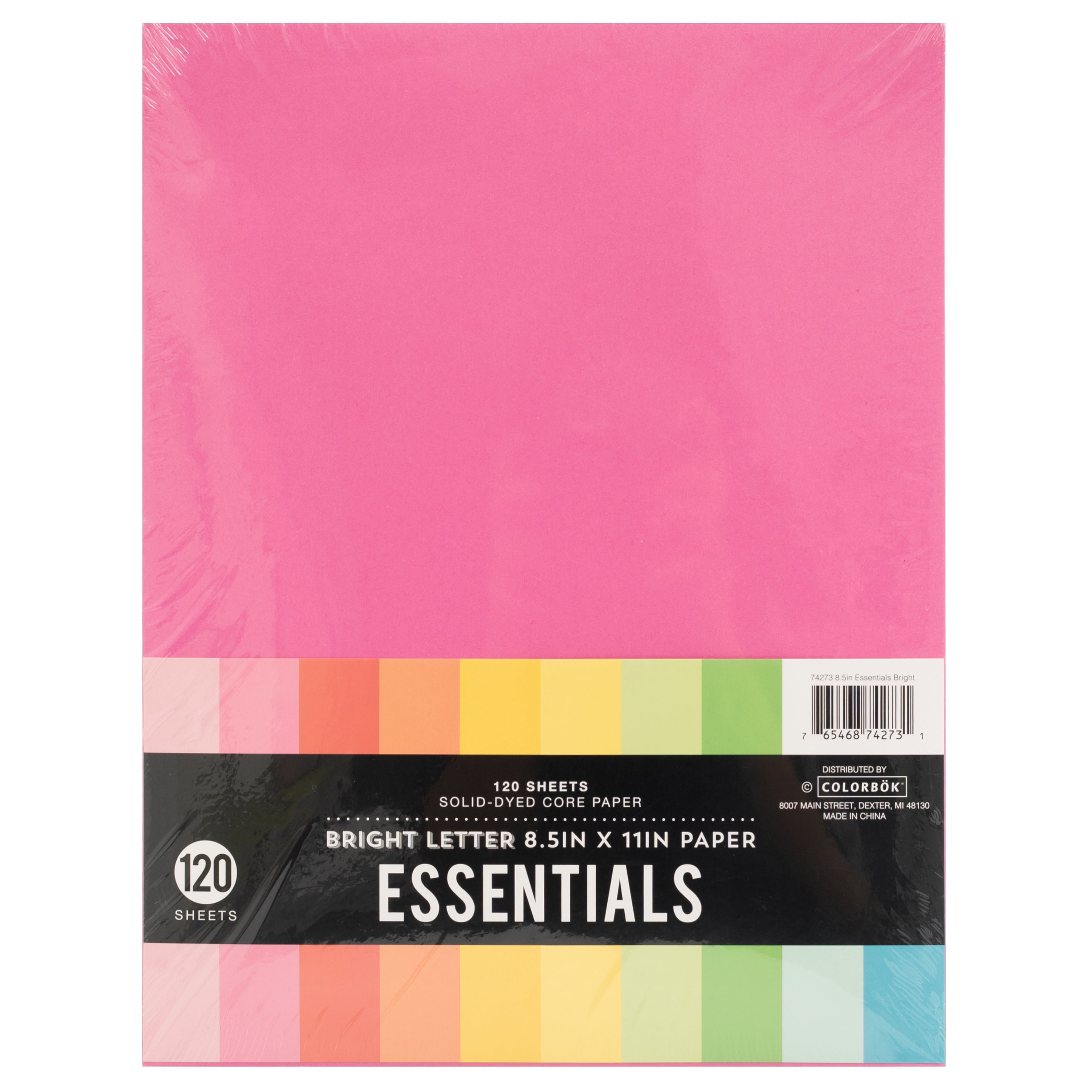 Colorbök Essentials Bright Multicolor Letter Paper, 8.5x11, 54 Lbs./ 80 GSM,120 Pieces
