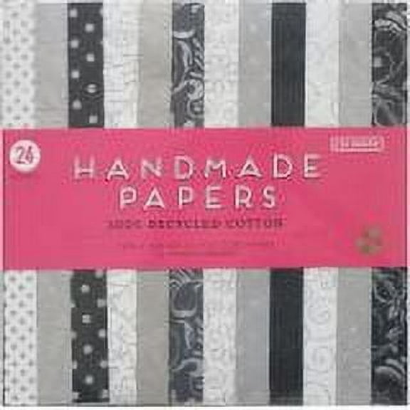 Colorbök Homemade White and Black12"X12" Cardstock Pad 67-101 Lbs./100-150 Assorted, 24 Sheets
