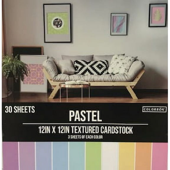 Colorbok Multicolor Textured Cardstock Pad 12"X12" 30/Pkg-Pastel