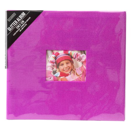 Colorbök Pink Glitter 12x12 Album, Expandable Post-Bound Spine