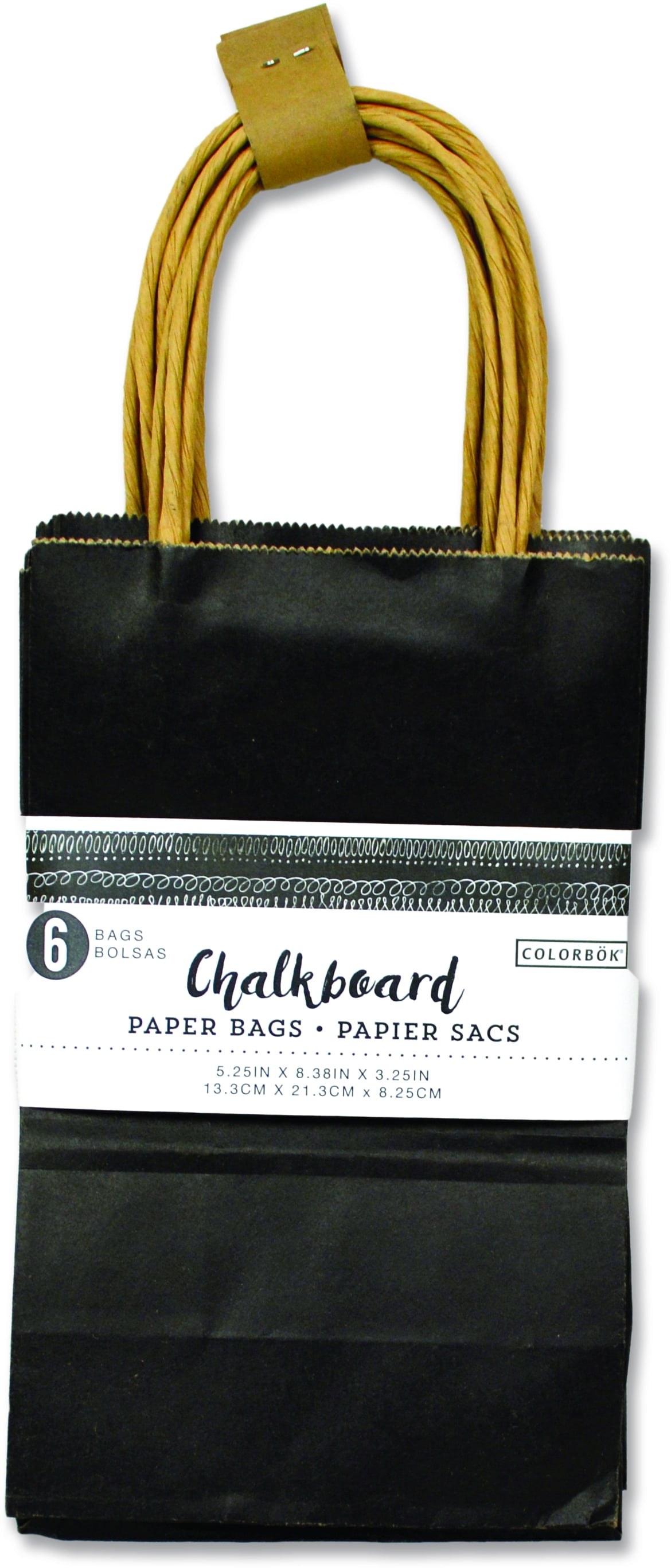 Colorbök Small Black Chalkboard Paper Craft Bags, 6 Bags Unisex
