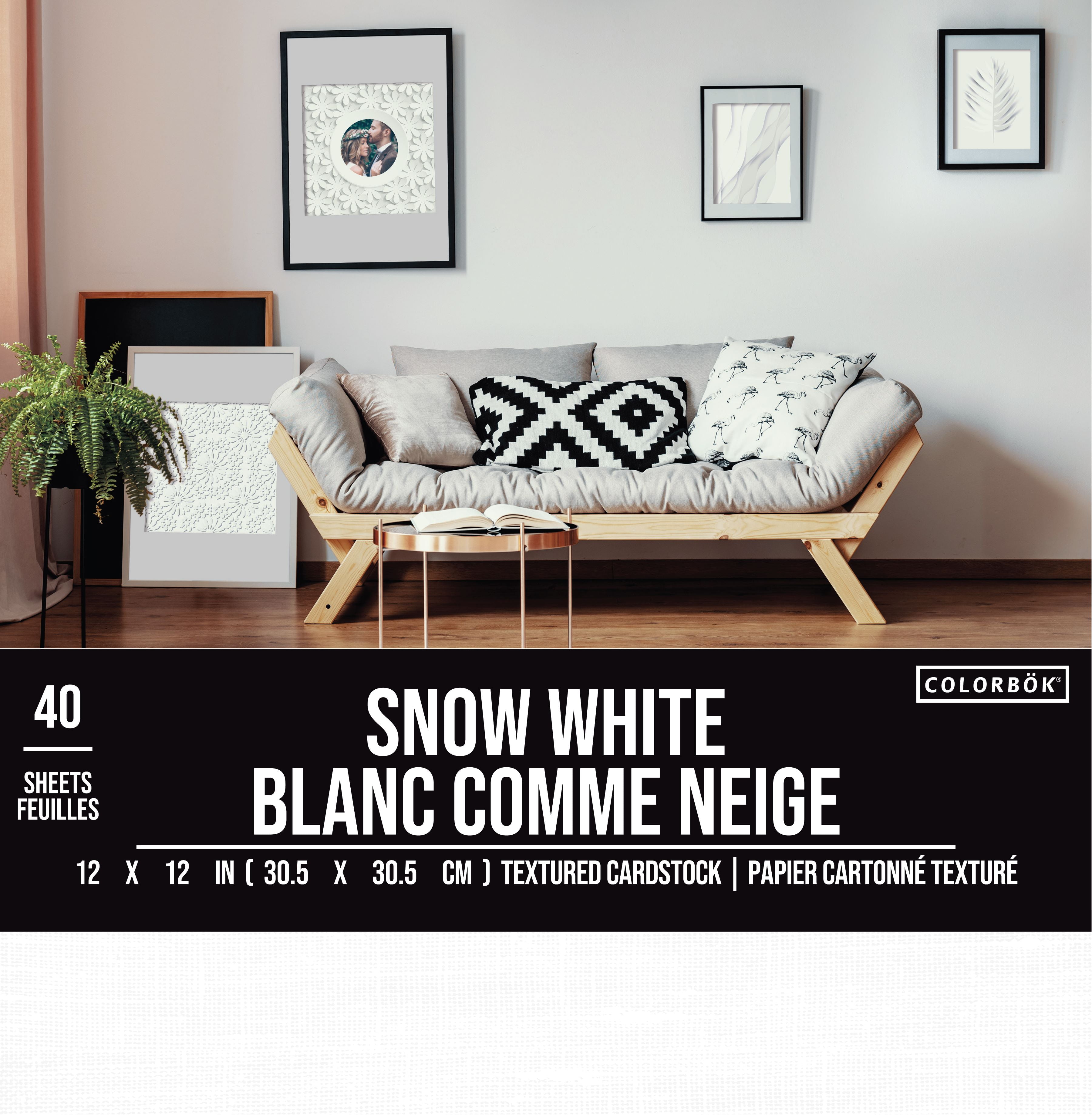 Colorbök Snow White Textured Cardstock, 12”x12”, 121 lb./180 GSM, 40 Sheets
