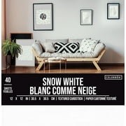 Colorbök Snow White Textured Cardstock, 12”x12”, 121 lb./180 GSM, 40 Sheets