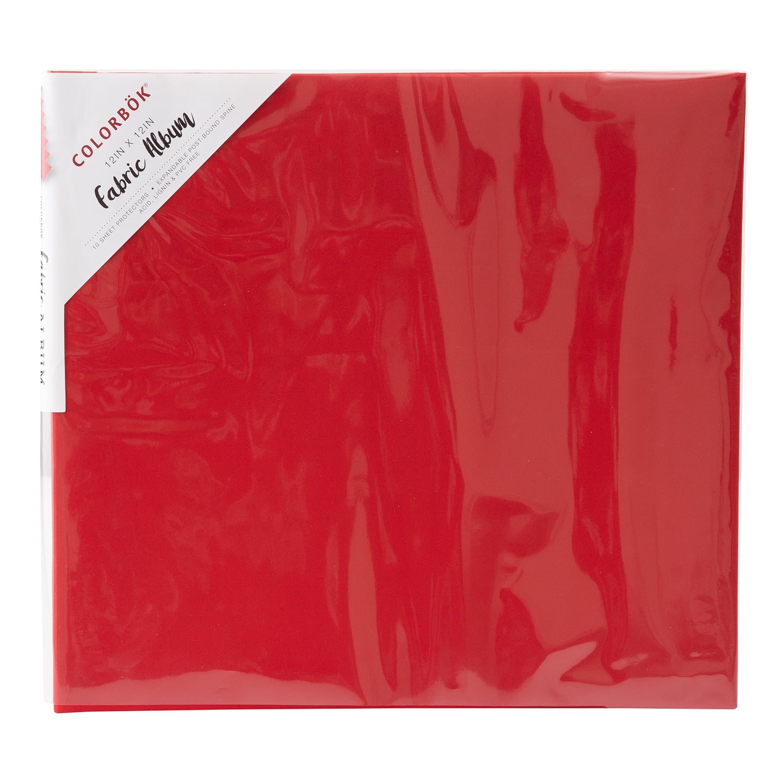 Colorbk Solid 12.5" x 12.5" Red Fabric Pose Bound Fabric Album, 10 Piece - Arts and Craft