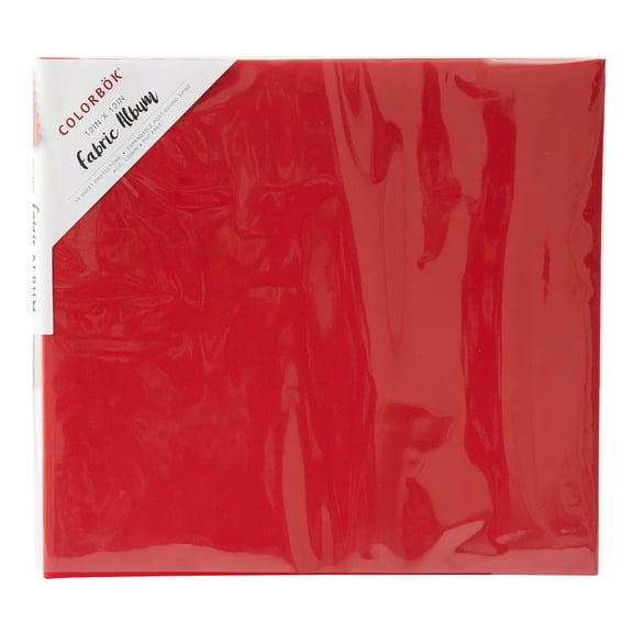 Colorbk Solid 12.5" x 12.5" Red Fabric Pose Bound Fabric Album, 10 Piece - Arts and Craft