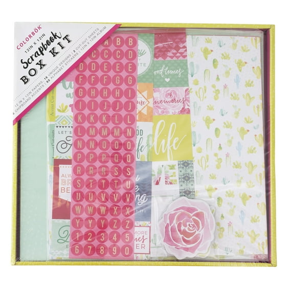 Colorbök Solid Multicolor Southwest Scrapbook Paper Box Kit
