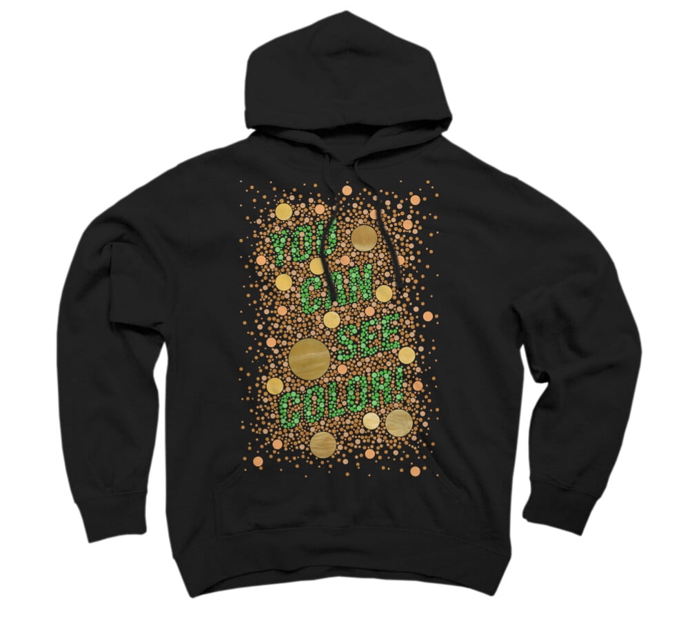 Colorblind! Black Graphic Pullover Hoodie Design By Humans L