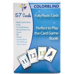 Colorblind: Fully Durable Waterproof Rook Card Game, Plastic, 57 Count