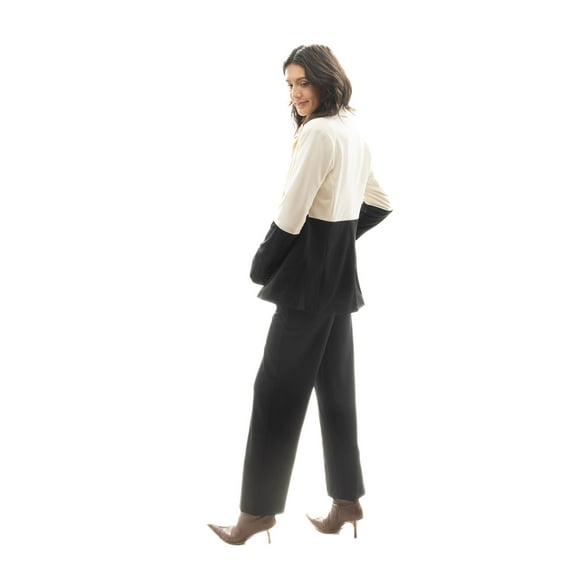 Colorblock Button Closure Blazer