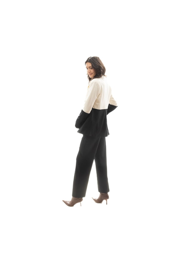 Colorblock Button Closure Blazer