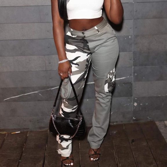 Colorblock Camouflage Cargo