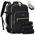 Colorblock CarryOn Travel Backpack with 3 Packing Cubes and Laptop