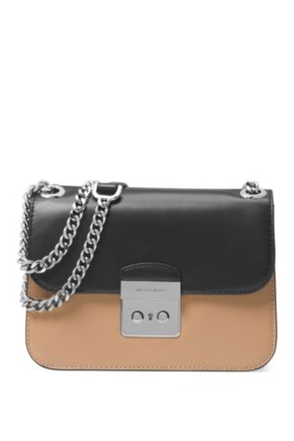 Colorblock Leather Shoulder Bag