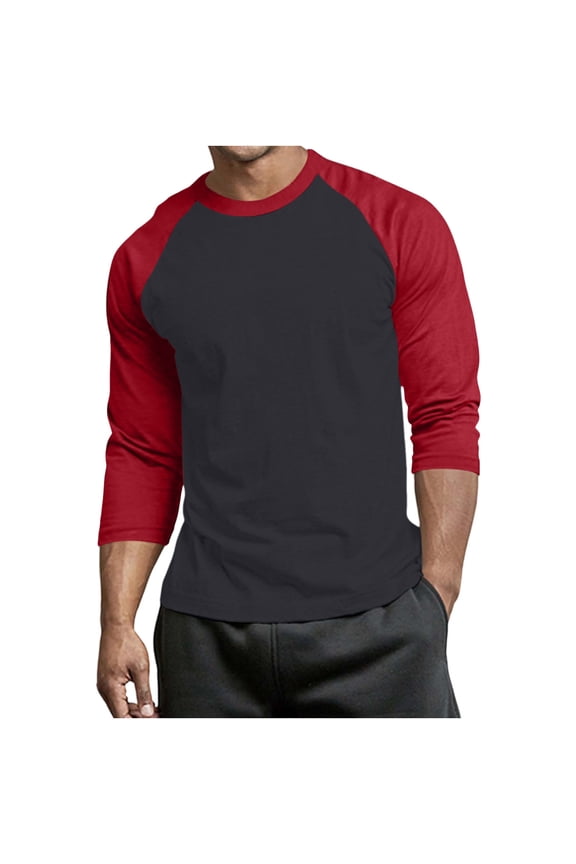 Colorblock Raglan Crewneck T Shirts For Men Summer Modern Beach Vacation Weekend Casual Travel Daily Wear Simple Styling Flexible Movement Clean Style Everyday Comfort