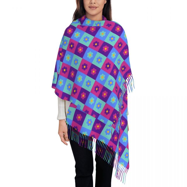 Colorblock Scarf with Tassel ColorOutdoor Shawl Wrap Unisex New Design