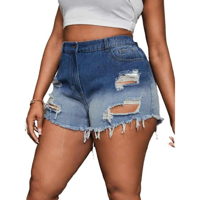 Walmart plus size jean shorts 2025