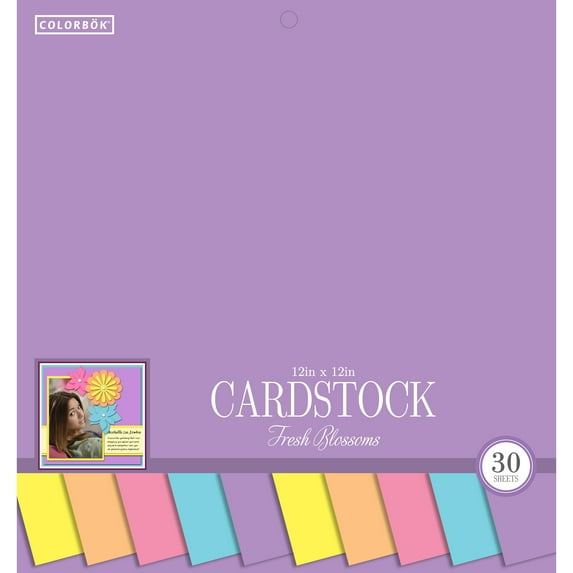 Colorbok 12" Fresh Blossom Smith Cardstock Pad, 30 Piece