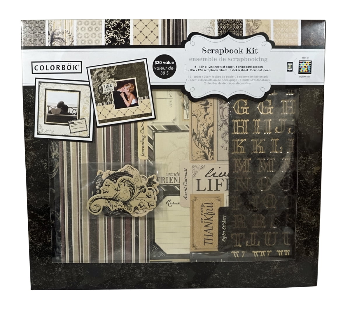 Colorbok 12"x12" Fancy Fleur DIY Scrapbook Kit, 22 Piece