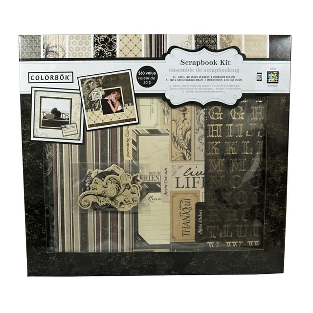 Colorbok 12"x12" Fancy Fleur DIY Scrapbook Kit, 22 Piece