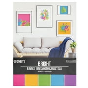 Colorbok Bright Multicolor Smooth Cardstock Sheets, 8.5"x11", 121 lb./180 gsm, 50 Sheets