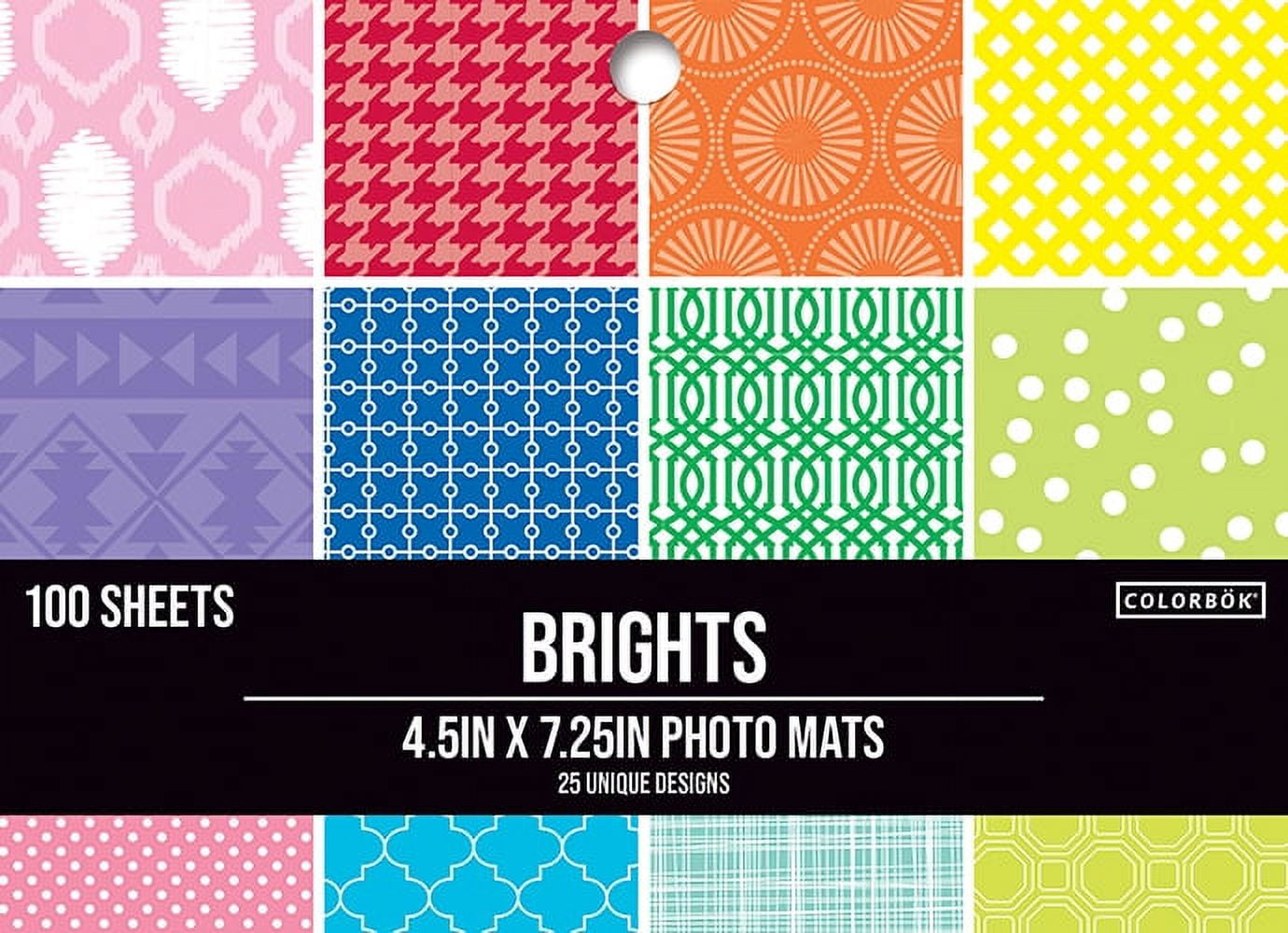 COLORBK Colorbok Bright's Designer Paper Photo Mats, 4.5"x7.25", 135 lb./200 GSM, 100 Sheets
