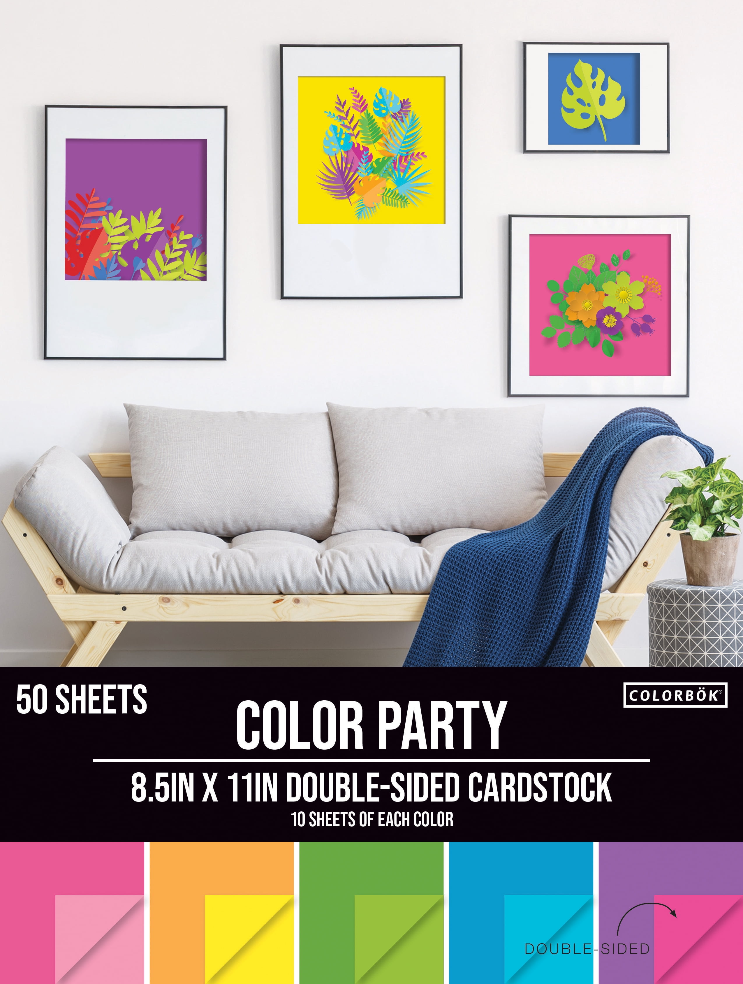Colorbok Double Sided Multicolor Cardstock, 8.5"X11", 141 lb./210 GSM