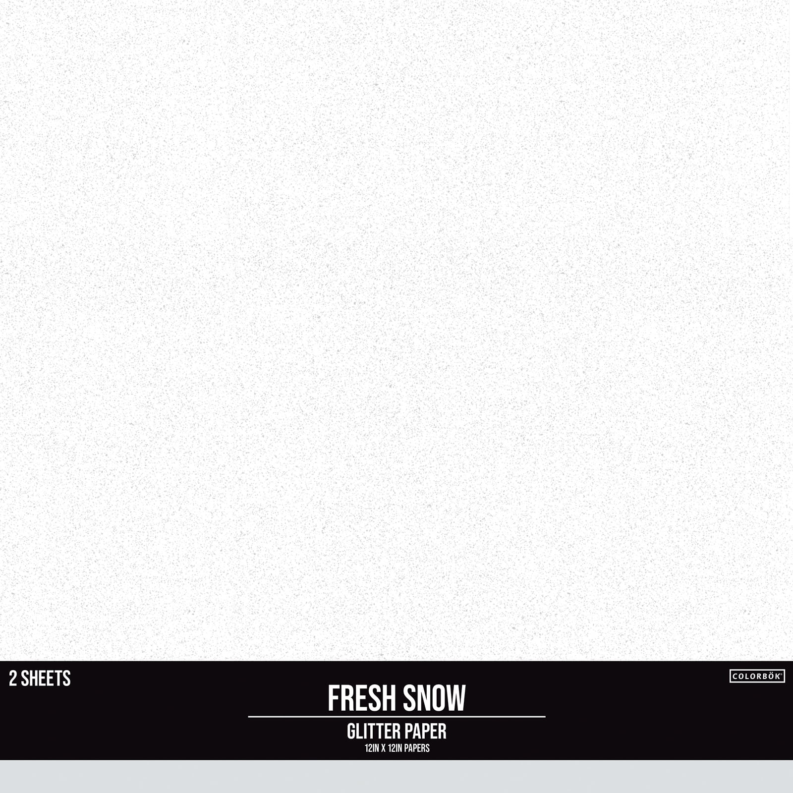 Colorbok Fresh White Snow Glitter Paper, 12"x12", 121 lb./180 GSM, 2 Sheets