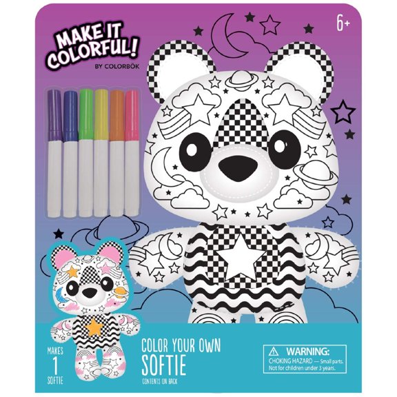 Colorbok Make It Colorful! Color Your Own Plush-Softie Bear