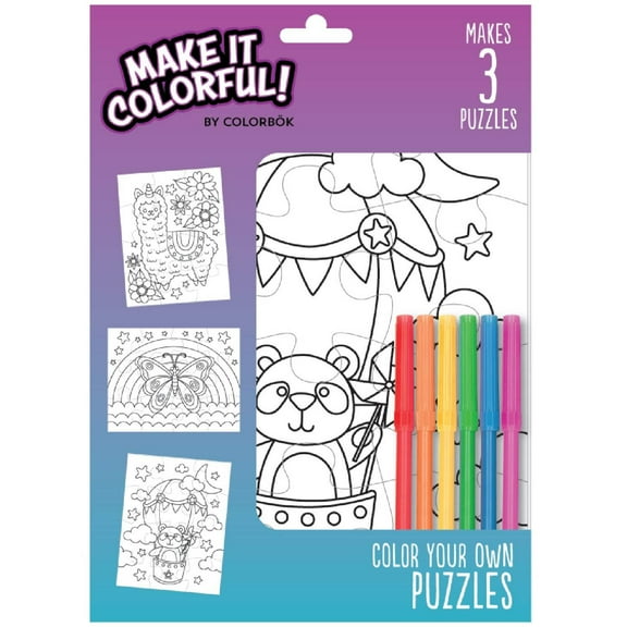Colorbok Make It Colorful! Color Your Own Puzzles 3/Pkg-Critters