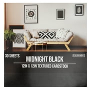 Colorbok Midnight Black Textured Cardstock, 12"x12", 121 lb./180 gsm, 30 Sheets