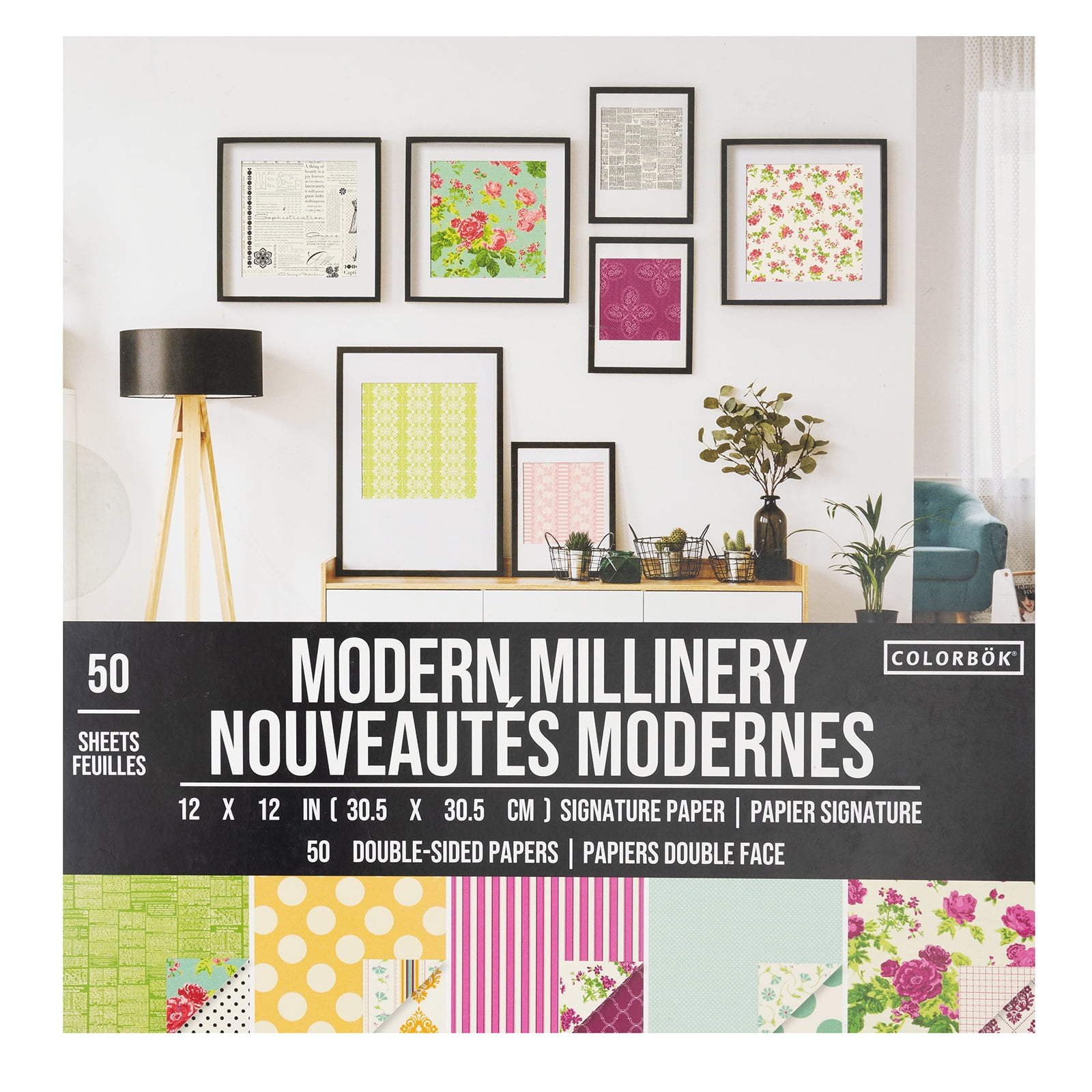 COLORBK Colorbok Modern Millinery Signature Craft Paper, 12" x 12", 94 lb./140 Gsm, 50 Sheets