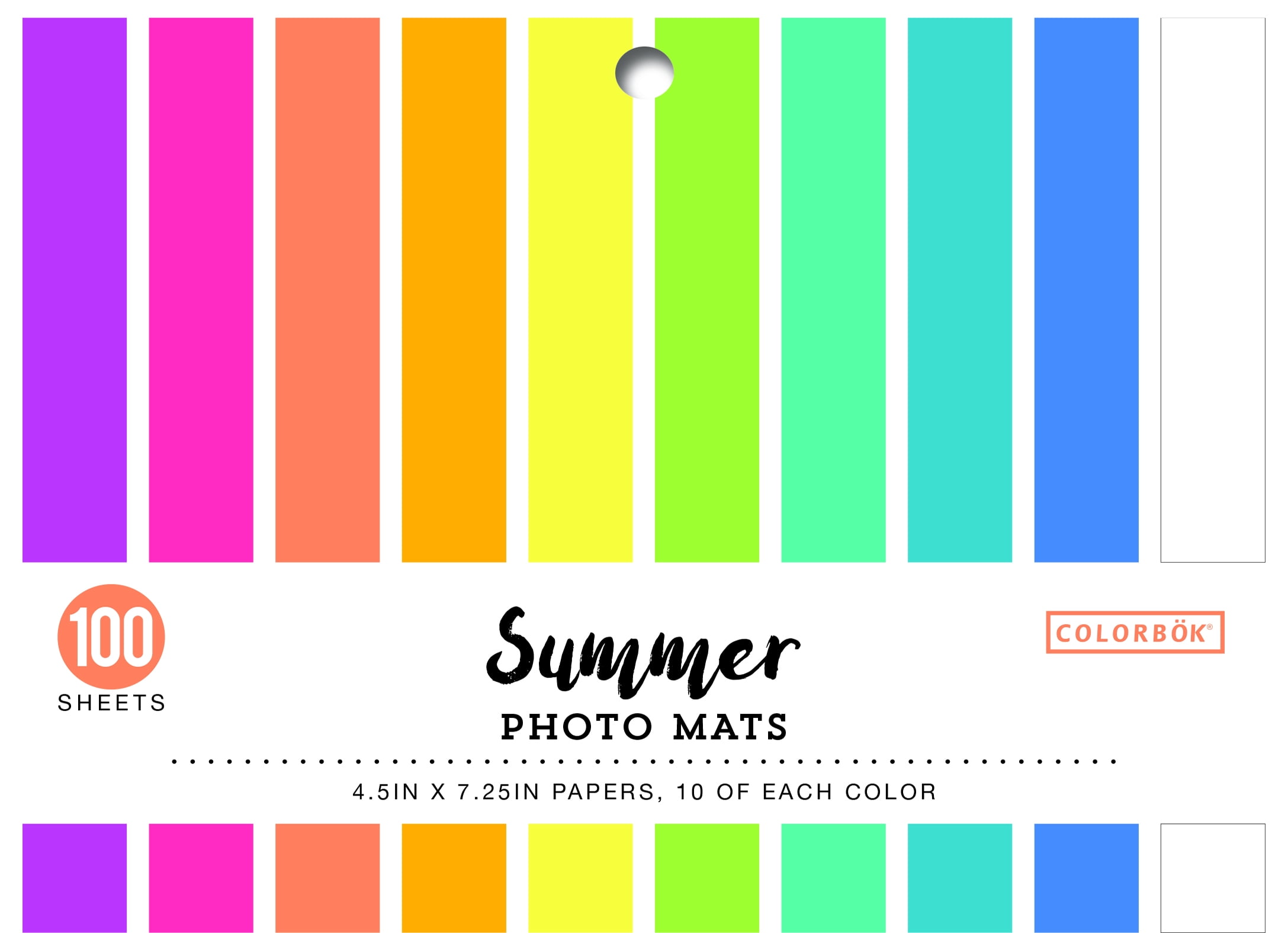 Colorbok Multicolor Paper Cardstock Photo Mats, 4.5in x 7.25in, 100 Sheets