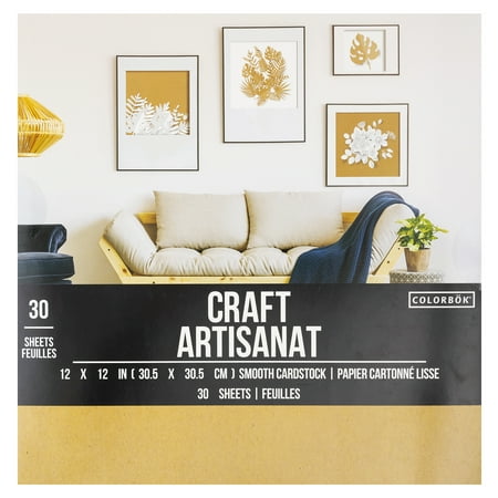 Colorbok Smooth Brown Craft Cardstock, 12"x12", 67 lb./100 GSM, 30 Sheets