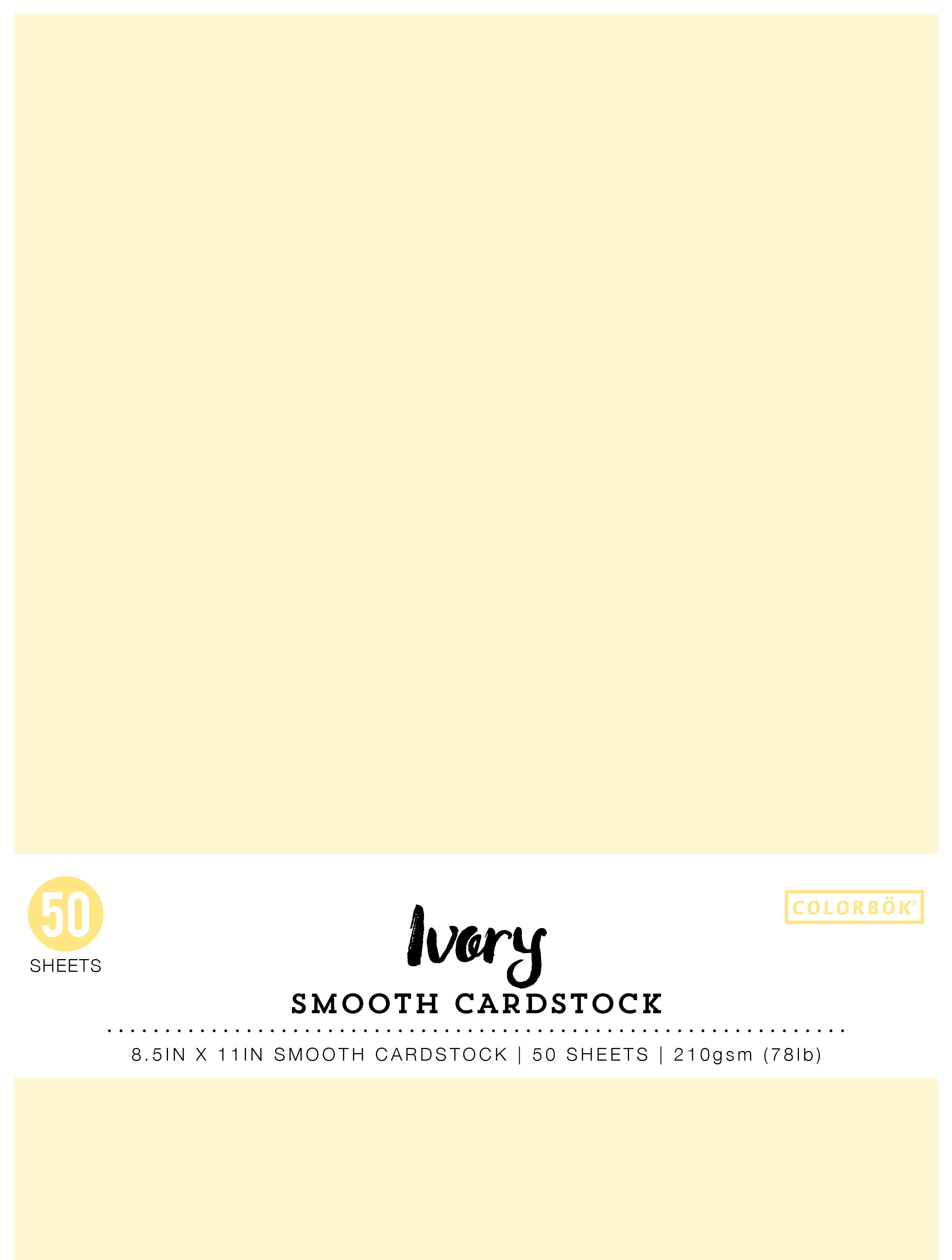 Colorbok Smooth Ivory Cardstock Paper, 8.5 x 11, 50 Sheets