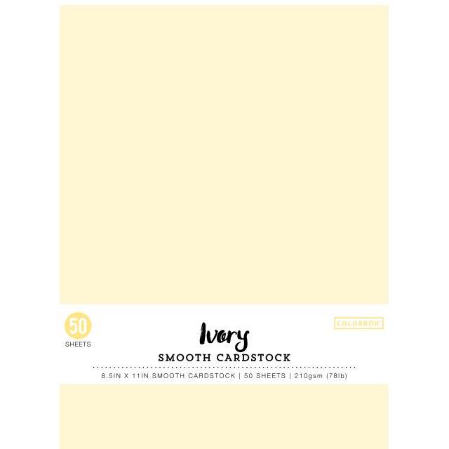 Colorbok Smooth Ivory Cardstock Paper, 8.5" x 11", 50 Sheets