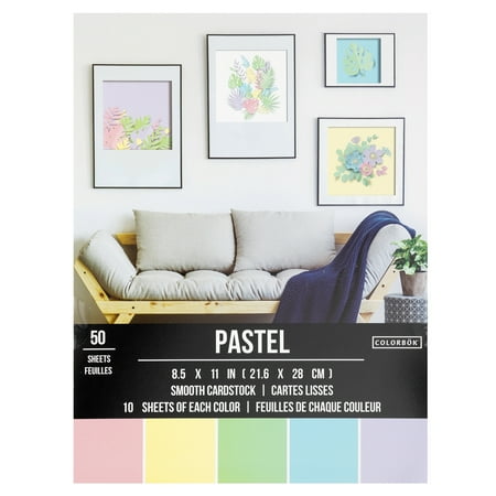Colorbok Smooth Pastel Cardstock, 8.5 x 11 Inches, 121 lb, 50 Sheets