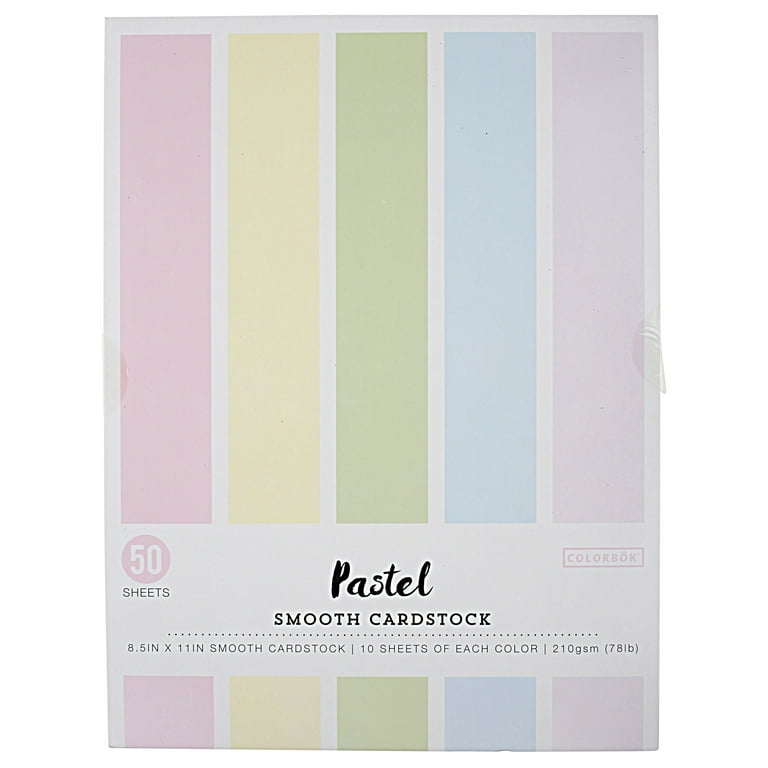 Colorbok 78lb Smooth Cardstock 8.5X11 50/Pkg-Pastel, 5 Colors/10