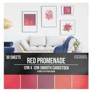 Colorbok Solid Red Promenade Cardstock, 12"x12", 121 lb./180 GSM, 30 Sheets