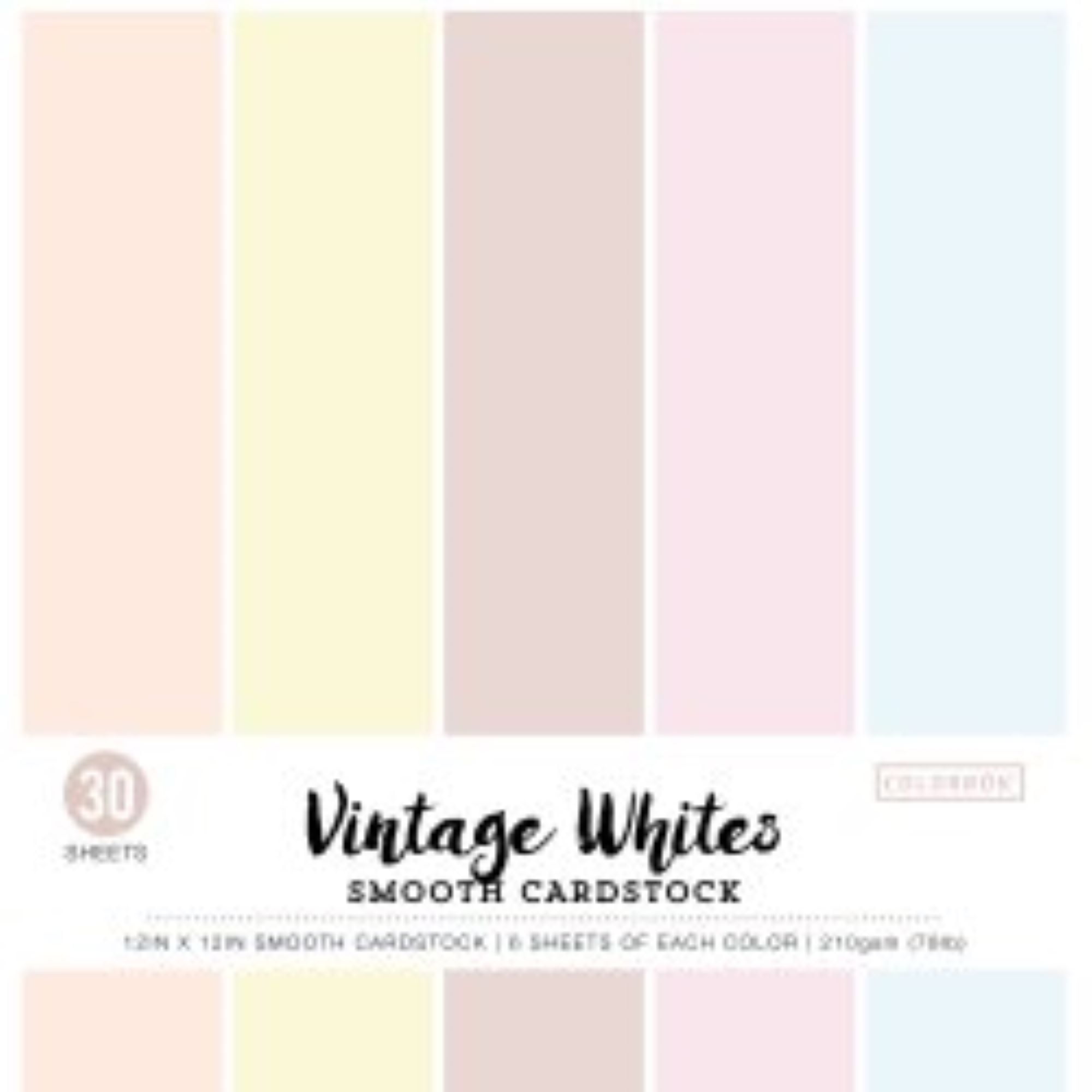 Colorbok Vintage White Smooth Cardstock Paper, 12x12, 121 lb./180 gsm, 30  Sheets 