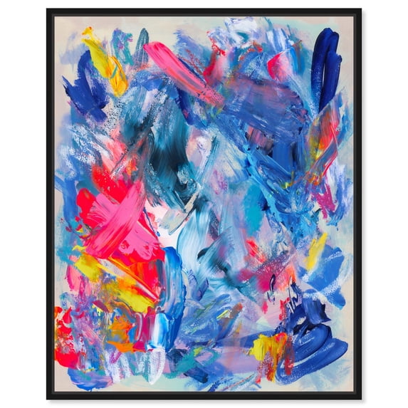Colorburst Mirage Canvas Maximalist Abstract by Art Remedy, Black Frame, 16 x 20
