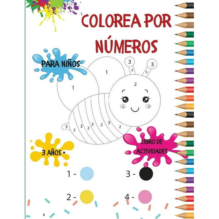Colorea por números para niños : Este libro para colorear es un libro de  actividades educativas para niños de 3 a 8 años, páginas para colorear con  temas de animales, frutas y