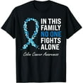thumbnail image 1 of Colorectal Cancer Colon Cancer Blue Ribbon T-Shirt, 1 of 4