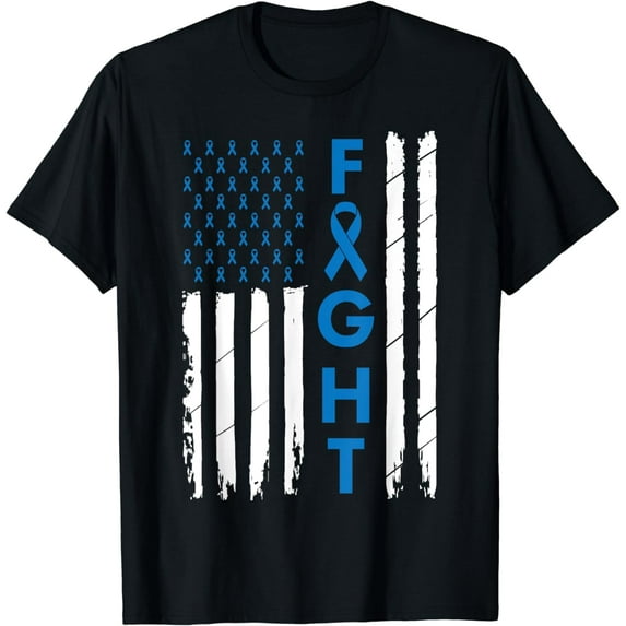 Colorectal Cancer Colon Cancer Blue Ribbon T-Shirt