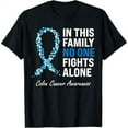 thumbnail image 1 of Colorectal Cancer Colon Cancer Blue Ribbon T-Shirt, 1 of 7