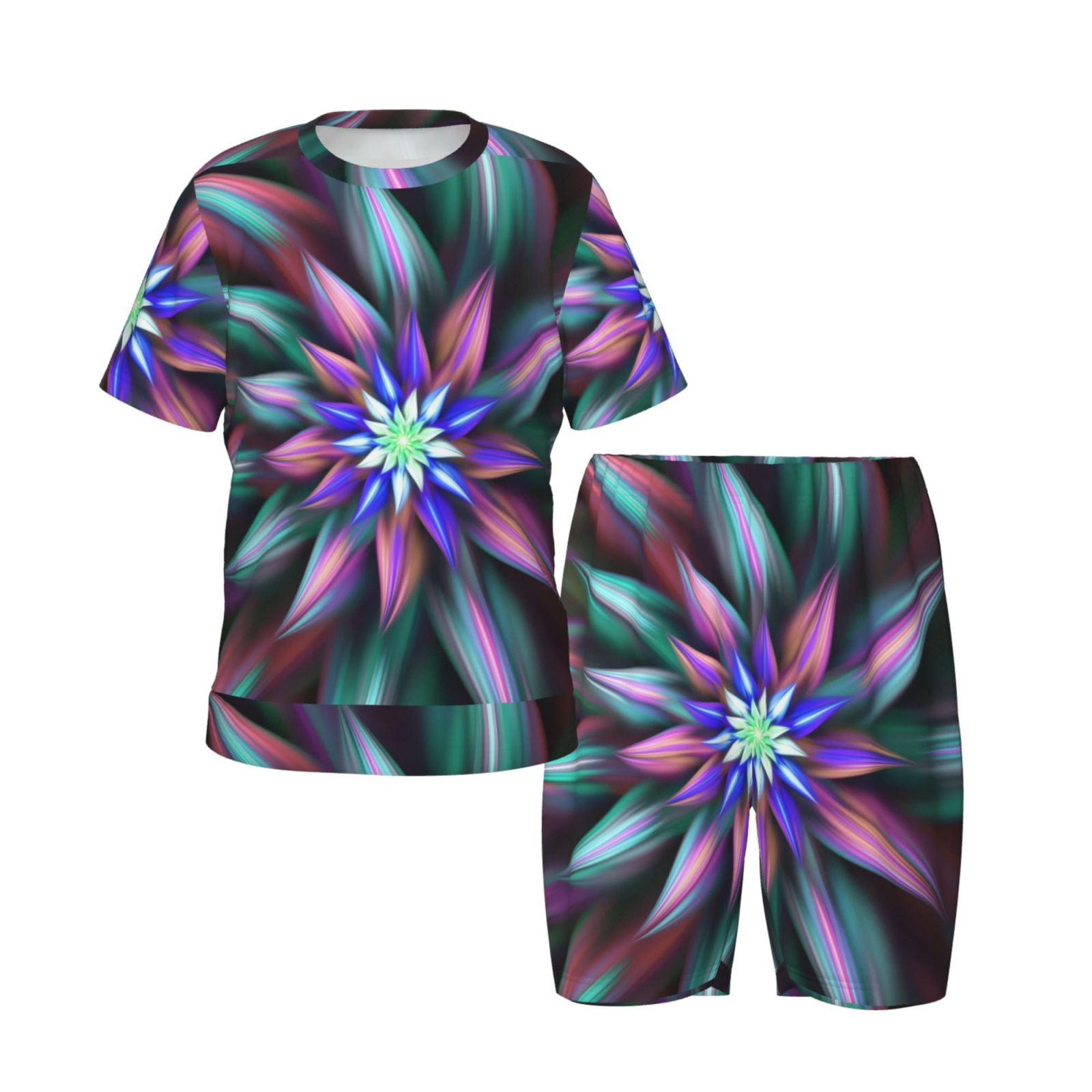 Colored Abstract Boys Girls Pajamas, Kids Toddler Pajama Sets Short