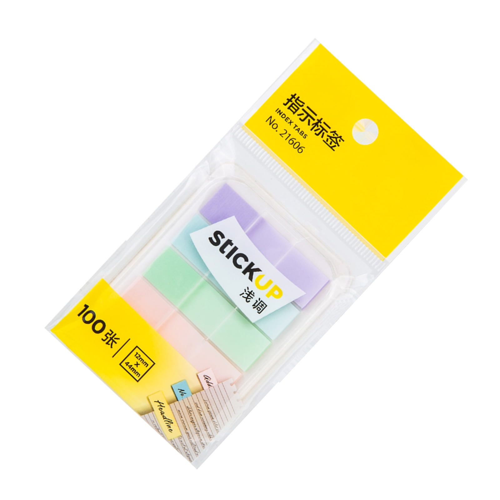 Colored Adhesive Label Sticker 100Sheets 44x12mm Adhesive Notes Book ...